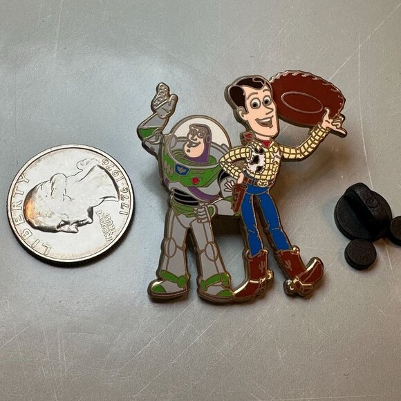 Disney Buzz Lightyear Woody Trading Pin Waving Hinged Toy Story Jewelry Badge - Picture 6 of 8